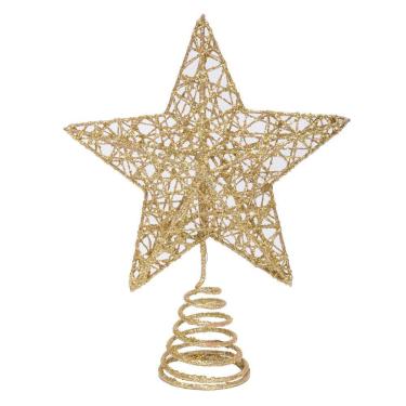 Imagem de Topo Árvore Natal Estrela Trabalhada Ouro 20x15x4 1019336