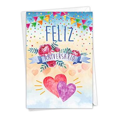 Imagem de NobleWorks Feliz Aniversario - Cartão comemorativo de aniversário com envelope (12 x 16 cm) - C8832ANG-SL