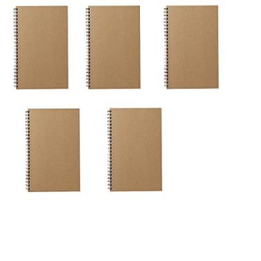 Imagem de MoMa MUJI Caderno de Grade A5 7 mm 48 folhas – Pacote com 5 livros bege