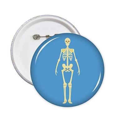 Imagem de Ilustração do corpo humano, broche redondo na frente, emblema de botão, decoração de acessório, 5 peças