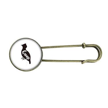 Imagem de Grouse preto e branco animal retrô broche de metal clipe jóias