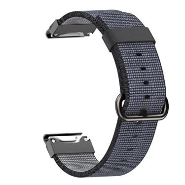 Imagem de KAPPDE Pulseira de relógio de nylon de 22 mm para Garmin Fenix 6 6X Pro Pulseira Fenix 5 5Plus 935 S60 Quatix5 Acessório de smartwatch de liberação rápida (Cor: Preto, Tamanho: para Garmin Quatix5)