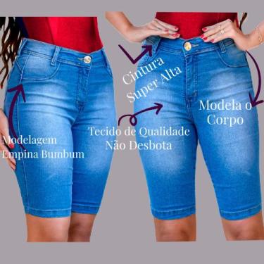 Calça Jeans De Cintura Alta Na Moda Shorts Jeans Curtos Para Mulheres em  Promoção é no Buscapé