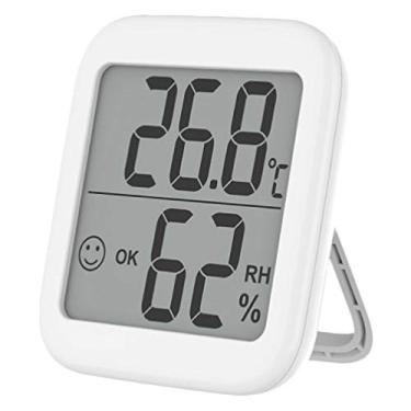 Imagem de HEMOTON Termômetro Umidificador Higrômetro Temperatura Do Quarto Higrômetro De Ambiente Casa Lcd Medidor De Temperatura Interna Higrômetro Interno Sensor Branco Montado Na Parede