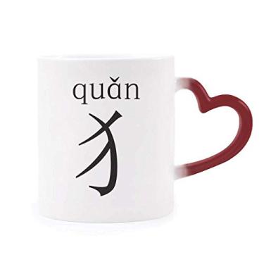 Imagem de Caneca sensível ao calor componente do personagem chinês, copo de grés que muda de cor vermelha