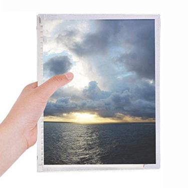 Imagem de Caderno com imagens da natureza da ciência escura do oceano, diário de folhas soltas recarregável