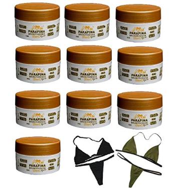 Imagem de Kit 10 Parafinas Bronzeadora Gold 120g Lorkin + 02 Biquínis para Marquinha tipo Fita em Tecido (Tamanho único)