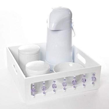 Imagem de Potinho de Mel Kit Higiene Pedra Quarto Bebê Menina Branco/Lilás
