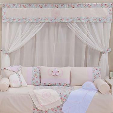 Imagem de Laura Baby Cortina De Bandô Com Voil Ursa Realeza Floral Rosa