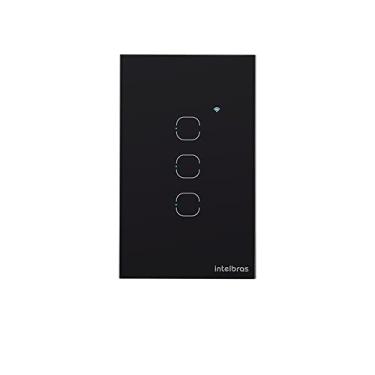 Imagem de Interruptor Touch Inteligente Compatível Com Alexa Com 3 Teclas EWS 1003 Preto Intelbras