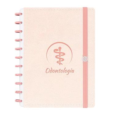 Imagem de Caderno De Disco ISCOOL Inteligente G Couro Rosa Odontologia
