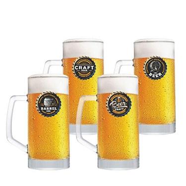 Imagem de Canecas de Chopp Decorada Berna 4 Pcs 500ml - Ruvolo