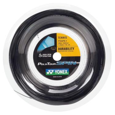 Imagem de Corda Yonex PolyTour Spin 16L 1.25mm Preta - Rolo com 200 metros 