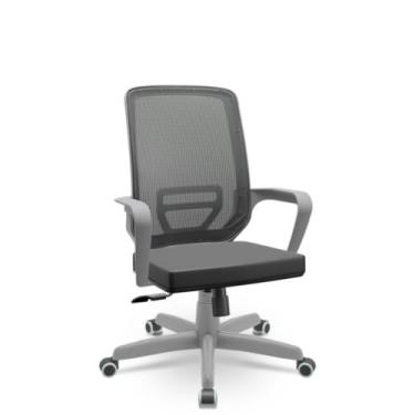 Imagem de Cadeira Escritório Presidente Adrix Plaxmetal Mecanismo Relax Encosto Tela e Assento Vinil Grafite