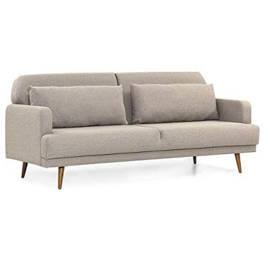 Imagem de Sofá-Cama Casal 4 Lugares Herval Vega, Linho Bege, 211 cm