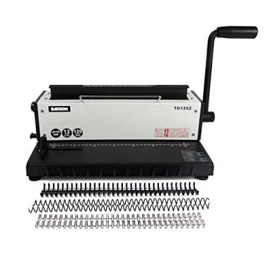 Imagem de Rayson Máquina de encadernação TD1202, máquina de encadernação de fio 3:1, perfurar 10 folhas/encadernação 120 folhas com estrutura de metal resistente