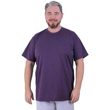 Imagem de Camiseta Tradicional Plus Size Clássica MXD Conceito Masculina Sem Estampa (G1, Mescla Violeta)