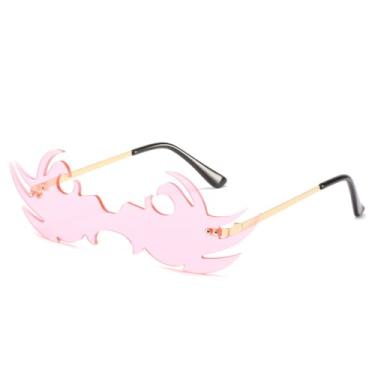 Imagem de Óculos de sol punk sem aro de grandes dimensões, masculino, feminino, fashion, engraçado, cor sem moldura, vintage, azul, peça única, rosa, tamanho único