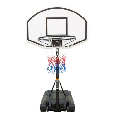 Imagem de ICSPOID Cesta de basquete portátil à beira da piscina, sistema de gol de basquete ajustável em altura para adultos, jovens e crianças