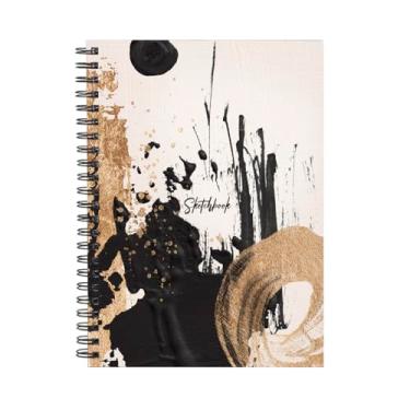 Imagem de Sketchbook Caderno De Desenho Lírico Abstrato A4 Ritmos de Ouro 180g