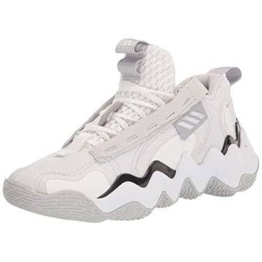 Imagem de adidas Tênis de basquete masculino Exhibit B, Branco/preto/cinza claro, 42
