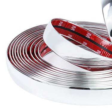 Imagem de SBWLKJ Moldagem automotiva cromada de 25 m (25 mm) Molduras laterais de carro resistentes (autoadesivas) com proteção UV à prova de arranhões para todos os veículos, parte externa, interior, porta,