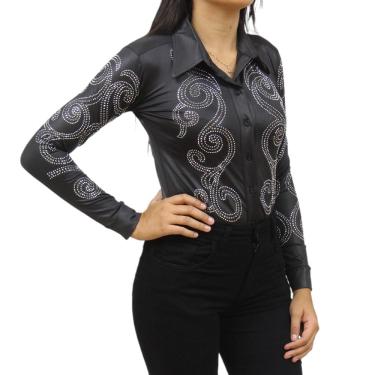 Imagem de Body Feminino Bordado com Strass Preto Country City 36651