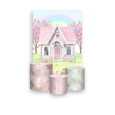 Imagem de Painel De Festa Vertical 1,50 x 2,20 + Trio De Capas Cilindro - Jardim