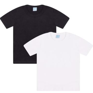 Imagem de Kit 2 Camiseta Infantil Juvenil Masculina Básica Verão Top - Aymee, Pr