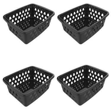 Imagem de Cesto multiuso organizador p 16x12x6cm 4un - preto - ABCOISAS