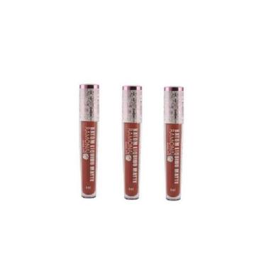 Imagem de Kit 3 Batom Líquido Matte Cor 28 Marsala 4ml - Ramona Make Up
