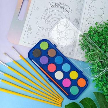 Imagem de Aquarela em Pastilha 12 Cores - Onda