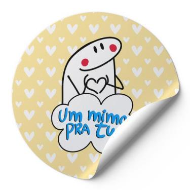 Imagem de 120 Etiquetas Redondas Adesivos Para Cliente Meme Bentô Um Mimo Para T