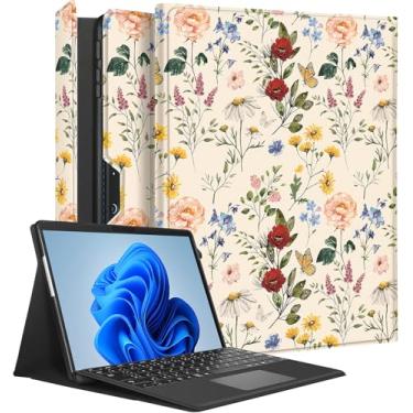 Imagem de Wazzasoft Capa para Microsoft Surface Pro 9 de 13 polegadas 2022 para mulheres lindas meninas capa fólio flor floral proteção luxuosa compatível com teclado tipo capa para Windows Surface Pro 9 capa