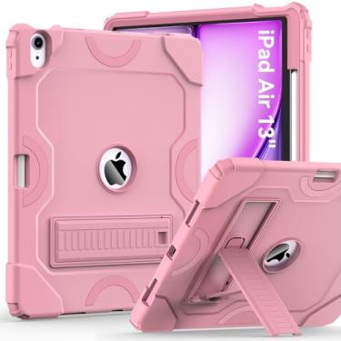 Imagem de Cantis Capa para iPad Air 13 polegadas M2 (2024), iPad Air 13 com suporte para lápis, capa protetora resistente à prova de choque suporta Pencil Pro e Pencil (USB-C), ouro rosa