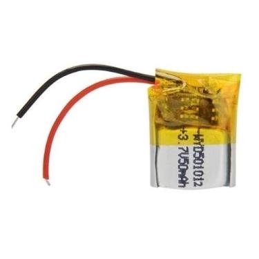 Imagem de bateria 2 fios recarregavel 3,7v 501012 com 50mah 5mm de espessura x 10mm de largura x 12mm de comprimento