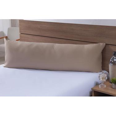 Imagem de Fronha Para Travesseiro de Corpo 1,50mx50cm 100% Algodão 180 Fios Cáqu