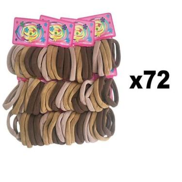 Imagem de kit 72 Elásticos De Cabelo Rabicó Xuxinha Tons de Marrom - Lynx produç