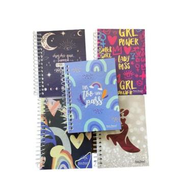Imagem de Caderno Espiral 1/8 Capa Dura 80 Folhas Escolar Sortido-5un - Blook, e