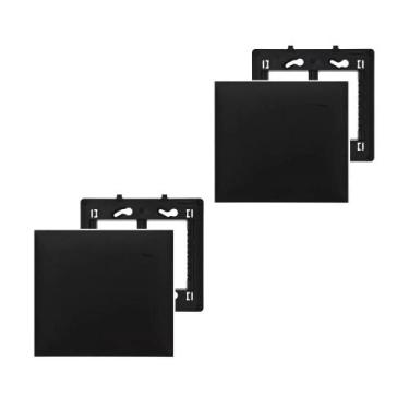 Imagem de 2 Placas Espelho 4x4 Cega Preta Legrand Pial Plus+ 618510PT+