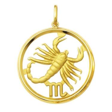Imagem de Pingente Signo Redondo Grande 2.8cm Ouro 18k K470 - Fab Joias, ESCORPI