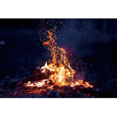 Imagem de shensu Vinil 3 x 2,4 m Lenha Queimando Cenários para Fotografia Ao Ar Livre Noturna Fogueira Flamejante Madeira Flamejante Churrascos Festas Fundo Fotográfico Crianças Adultos Retrato Foto Studio