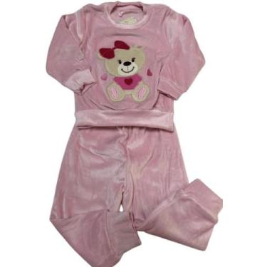Imagem de Conjunto Bebê Menina Pelo Bordado Inverno Lessa Kids B8888, Rosa bebe,