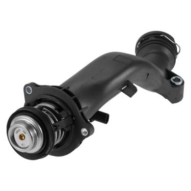 Imagem de Motoforti Termostato de carro Conjunto de carcaça do termostato do refrigerante do motor para Mercedes Benz para AMG G63 2013-2018 Plástico No.2782000815 Preto durável