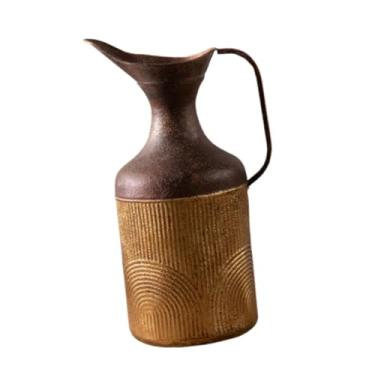 Imagem de Generic Vaso de metal para plantas, recipiente de flores, arte rústica, arranjo floral para café, quarto, estante, mesa