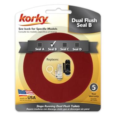 Imagem de Korky Vedação de válvula B 442BP – Serve para vasos sanitários de descarga dupla específicos – Borracha de longa duração – Feito nos EUA, vermelho
