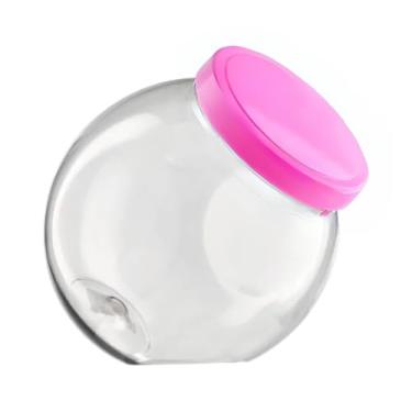 Imagem de Pote Baleiro Plástico 1,2l Redondo Pote Balas Doces Plástico (Rosa)