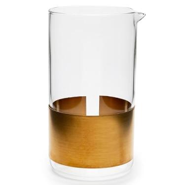 Imagem de Serax Jarra de água de vidro de cobre | Vidro químico de cobre da Niels Datema | Decantador de garrafa de vinho | Recipiente de garrafa transparente para bebidas frias | Dispensador de bebidas para