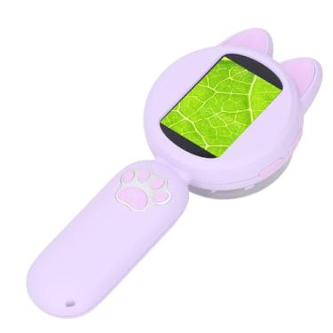 Imagem de Microscópio Infantil HD IPS Tela 3 Engrenagens LED Brilho da Luz Lupa Portátil Portátil Microscópio de Bolso Infantil Mini Escopo Infantil Microscópio Digital Infantil (Roxo)
