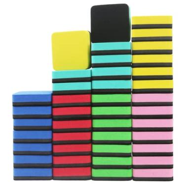 Imagem de Pacote com 42 apagadores de quadro branco para crianças e adultos, apagadores magnéticos laváveis e reutilizáveis, para limpeza de marcadores apagáveis a seco em quadro branco magnético macio, quadro branco de vidro e quadro apagável a seco